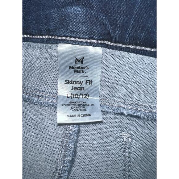 Members Mark Skinny Fit Jean Mid Rise Girls Size L(10/12) With Hair Band - Picture 3 of 5